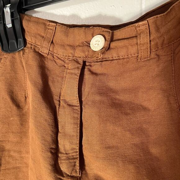 Ciesse Linen blend high waist brown gold women’s shorts EU size 40 - Picture 8 of 10